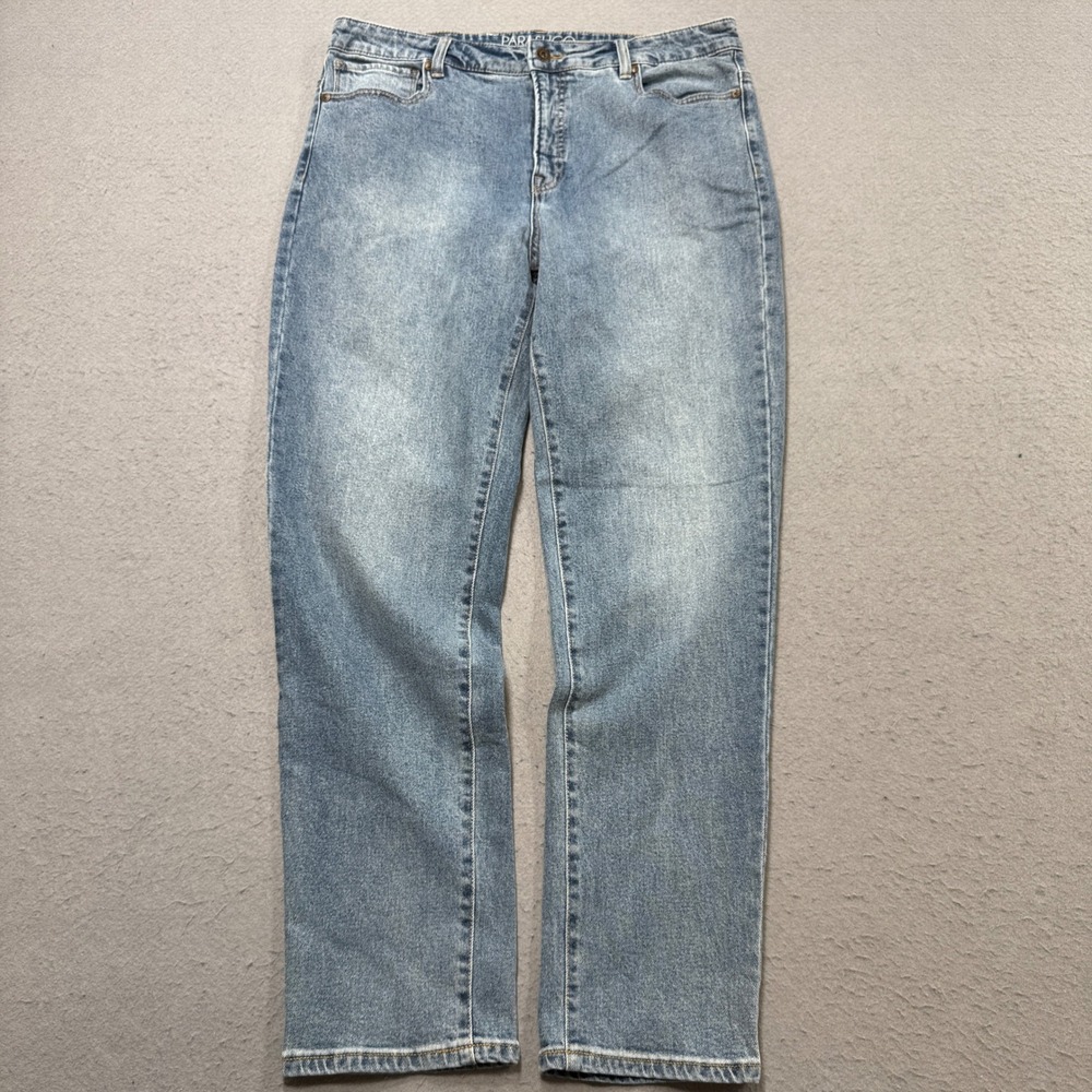 Parasuco Jeans Women's 14 Blue Light Wash Denim Straight Leg Classic High Rise